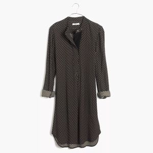 Madewell Long-Sleeve Tunic Dress in Dot, XXS
